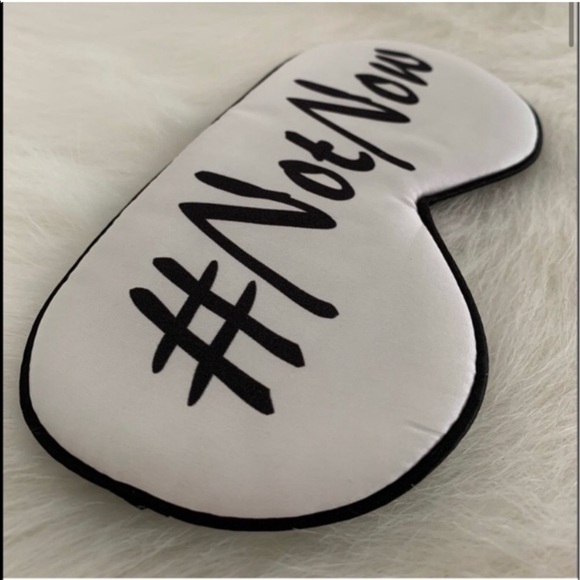 Silk Sleeping Eye Mask Hashtag NotNow White - Picture 2 of 10